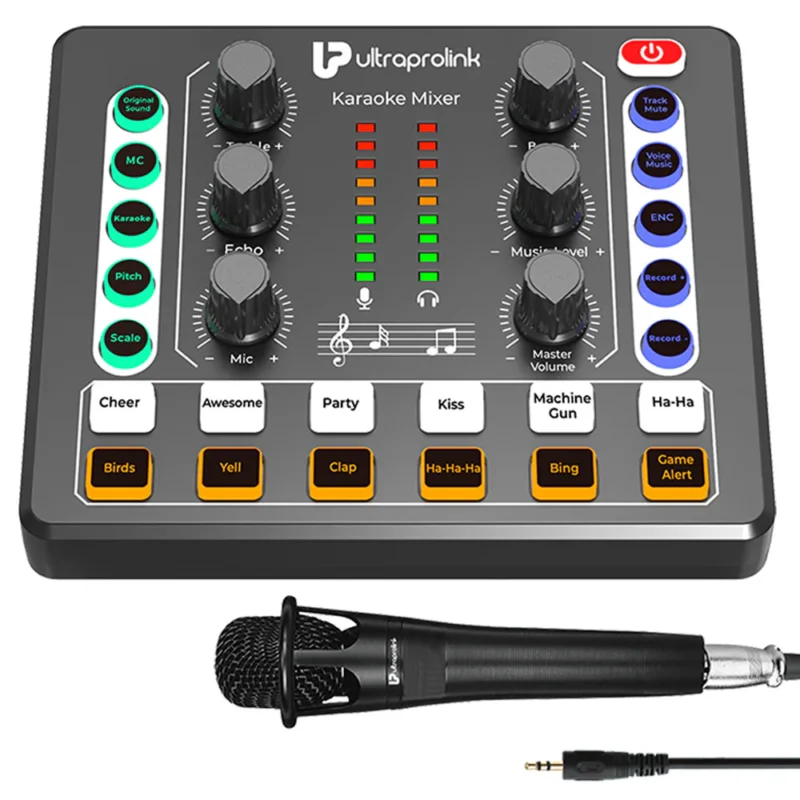Sing Along Pro Portable Wireless Karaoke & Live Broadcast Mixer with Condenser Mic & Recording
