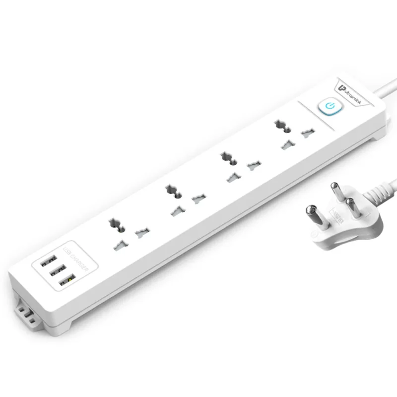 Surge Shield With 4 Sockets,3 USB Ports