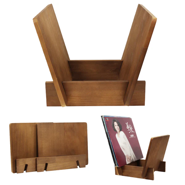 Self-Assemble   Paulownia   Wooden   Record   Desktop   Stand   (Holds   20-30   LPs)