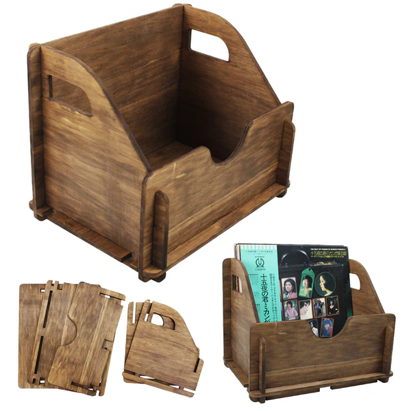 Self-Assemble Wooden Record Storage Case ( Holds 50-60 LPs)