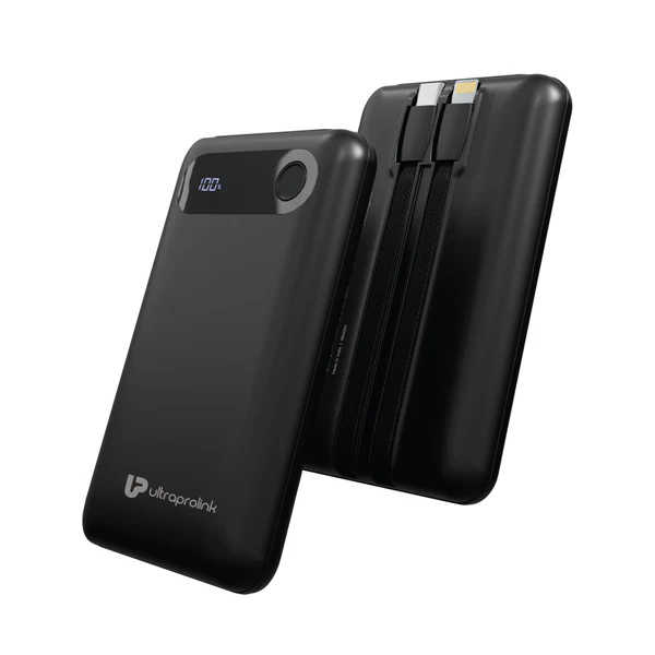 Ultra-Slim   &   compact   Power   Bank   with   Type   C   &   iPhone   Cable