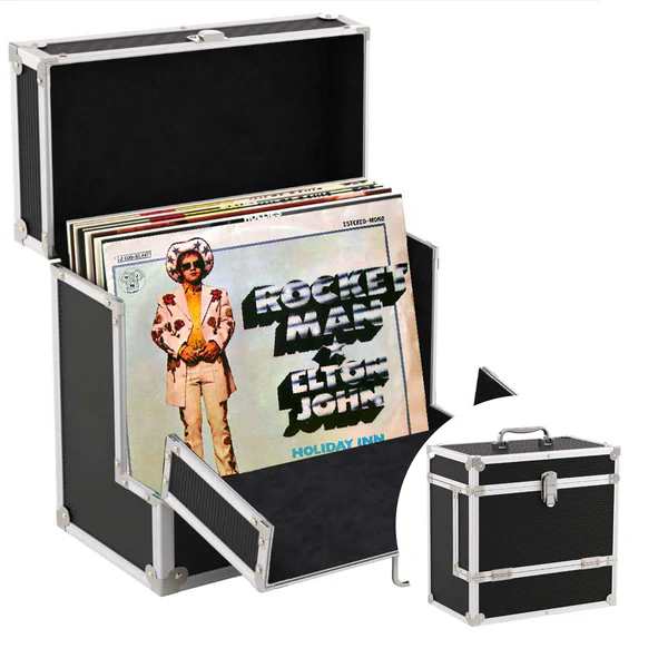 MDF   +   Alu   Flight   Case   with   handle   for   12"   Vinyl   Records   (   Holds   upto   40   Vinyls)