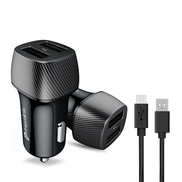 Mach   17   Dual   Usb   Fast   Car   Charger   With   Type   C   Cable