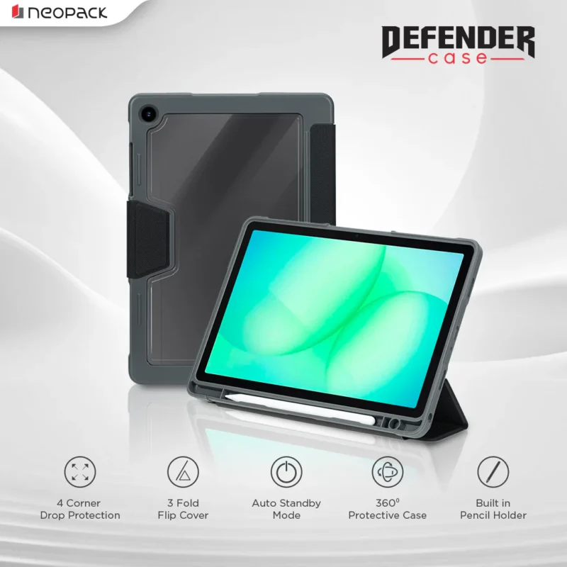 Drop Tested Defender Case with Pencil Holder for Samsung Galaxy Tab S9FE, S10FE & S10 Lite Tablets