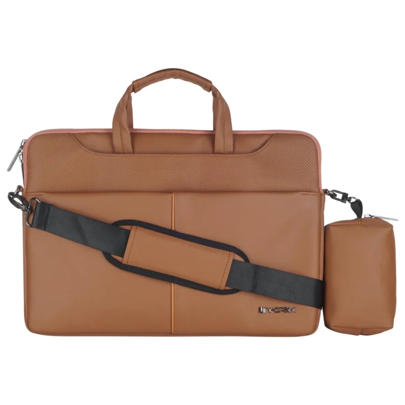 Leather Sleeve with Pouch for Upto 14.2" Macbooks