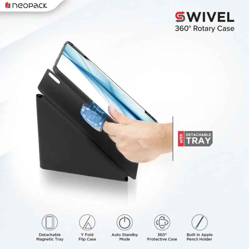Swivel Magnetic Case with 360 Degree Rotating Cover for iPad Air 10.9, Fits: 4th & 5th Gen / iPad Air 11", Fits: M2 & M3 Models