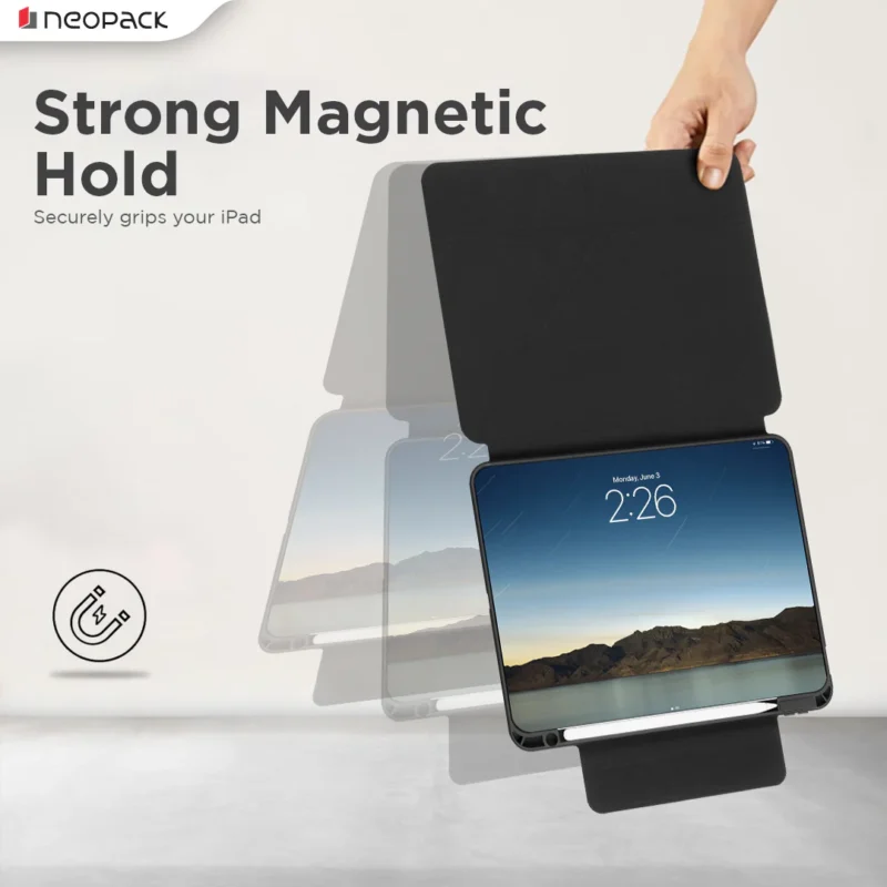 Swivel Magnetic Case with 360 Degree Rotating & Height Adjustment Function for iPad Pro 11", Fits: M4 & M5 Models